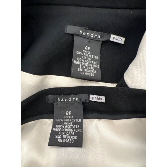 Sandra Petite Women Color Block Skirt Suit Size 4P Jacket / 8P Skirt - Picture 12 of 12